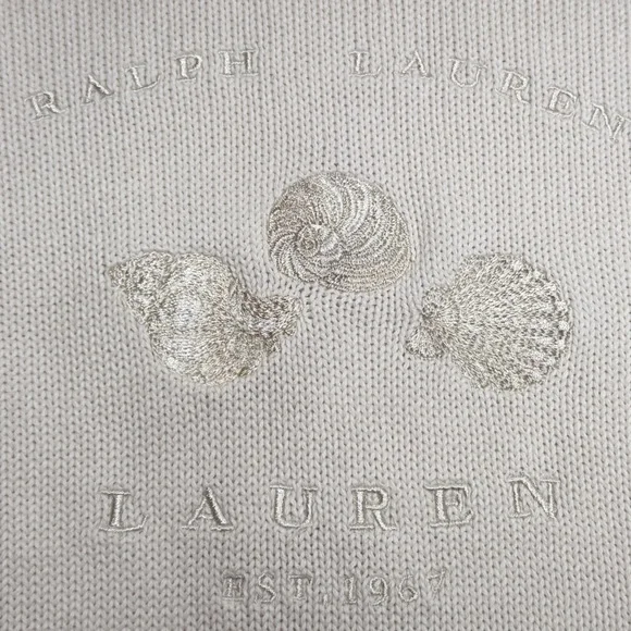 RALPH LAUREN | VTG Seashell Crew Neck Pullover Sweater Fisherman Core Nautical - Picture 4 of 13